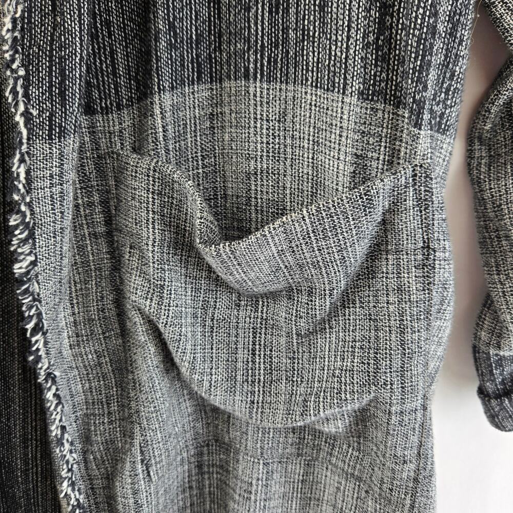 Eileen Fisher Long Cardigan Sweater Small Medium Black Gray Organic Cotton - Picture 5 of 9